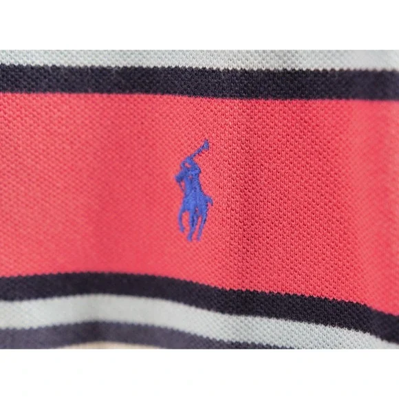 Ralph‎ Lauren Polo Shirt Men's Size XL Pink Striped - Picture 3 of 7